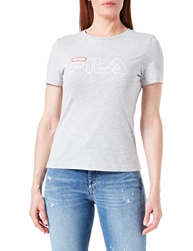 FILA Damska koszulka z tabliczką, jasnoszary melanż, XL, jasnoszary melanżowy, XL
