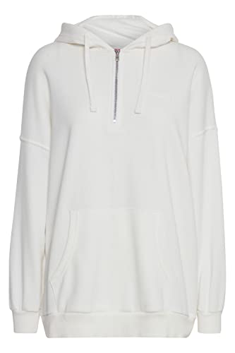 THEJOGGCONCEPT JCSAFINE damska bluza z kapturem, z zamkiem błyskawicznym, kieszeń typu kangurka, Off White (114800), M