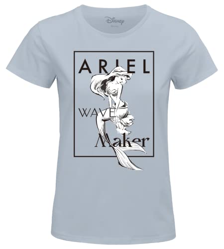 bawełniany podział t-shirt damski, Niebieski, L