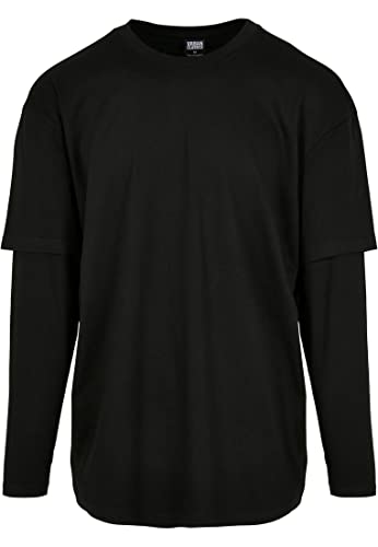 Urban Classics Koszulka męska Oversized Shaped Double Layer Ls Tee T-Shirt, czarny/czarny, S