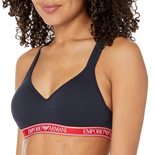 Emporio Armani Damski wyściełany biustonosz Bralette Iconic Logoband, Marine, XS