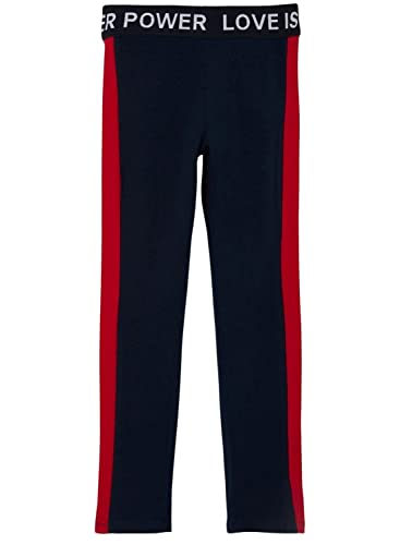 NAME IT Dziewczęce legginsy NKFLENA, ciemny szafir/szczegóły: panel Crimson, 122