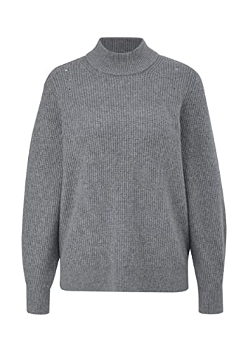 s.Oliver Damski sweter z dzianiny z kołnierzem, Szary 9730, 42