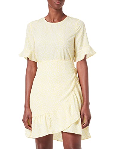 VERO MODA Sukienka damska, Lemon Meringue/Aop:mini Henna Vic, M