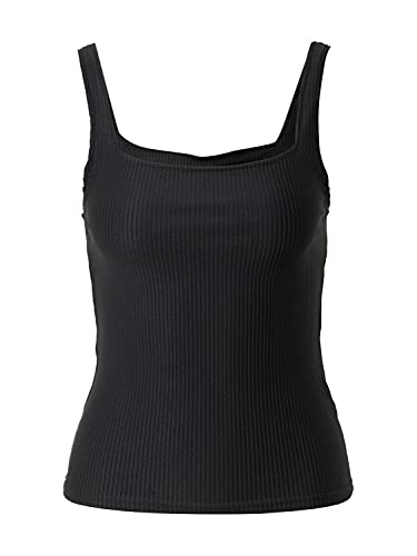 Koszulka damska Urban Classics Squard Neckline Rib Top, czarny, 4XL