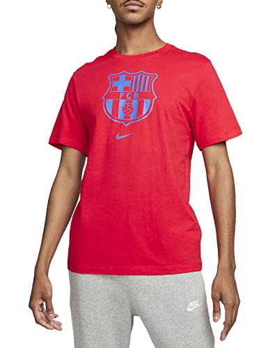 Futbol Club Barcelona Męski t-shirt FCB M Nk Crest Tee FC Barcelona, czerwony (University Red), XL, czerwony (University Red), XL