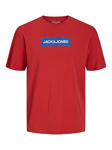 JACK & JONES Jconavigator Logo Tee Ss Crew Neck T-Shirt męski, POMPEIAN RED, M