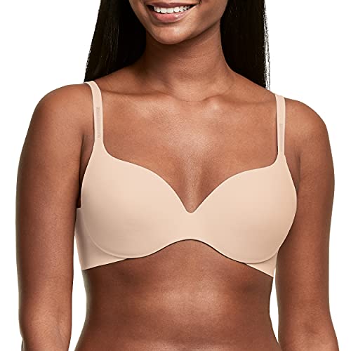 Maidenform Damski biustonosz Comfort Devotion Full Coverage Underwire biustonosz z pełnym pokryciem, Migda?owy, 85E