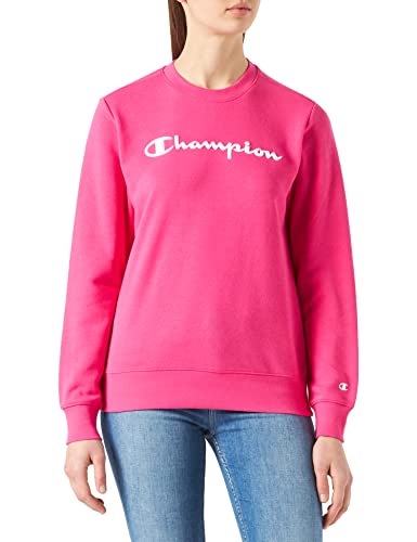 Champion Damska bluza z okrągłym dekoltem z dużym logo American Classics, Fuksja, S