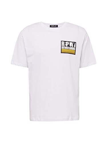 Replay T-shirt męski, Biały 001, XL
