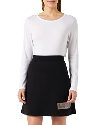 Love Moschino A- Line Skirt with Optical Brand Label Spódnica w Trapezio Kobieta, Czarny, 34