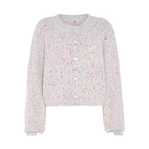 myMo Damski sweter z dzianiny Lazy Chic z okrągłym dekoltem wełniany biały rozmiar M/L, biały (wollweiss), M