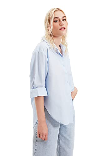 Trendyol Koszula damska Blue Loose fit Shirt, 42