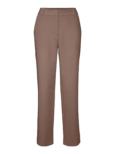 Bestseller A/S Damskie spodnie VMZELDA HR Straight Pant NOOS, brązowe Lentil, 44/32, Brown Lentil, 44W / 32L