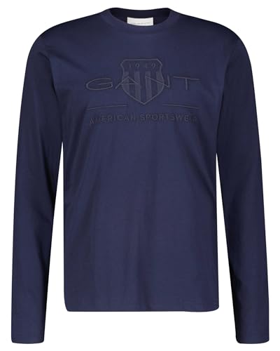 GANT T-shirt męski, niebieski (Evening Blue), S