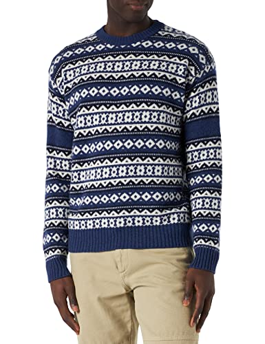 United Colors of Benetton Koszulka męska G/C M/L 1244k102m sweter, wielokolorowy niebieski 966, S