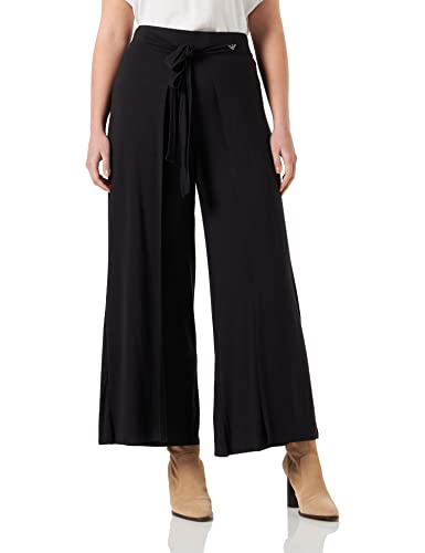 Emporio Armani Spodnie damskie Fluid wiskozowe spodnie, Czarny, L