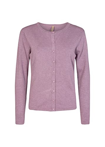 Soya Concept Sweter damski z dzianiny, Fioletowy melanż mgiełki, S