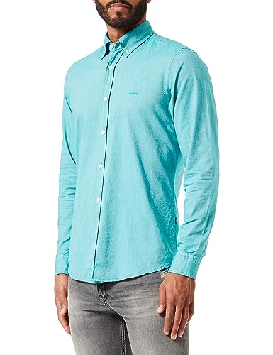 BOSS Męska koszula Rickert Regular -Fit z bawełny organicznej Oxford, Dark Green303., S