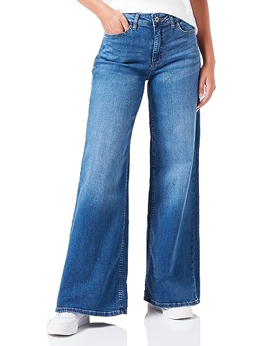 ICHI Damskie spodnie IHTWIGGY Wide, 19037/Medium Blue, 28/32, 19037/Medium Blue, 28W / 32L
