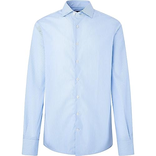 Hackett London Magiczna koszula męska w paski, Biały (biały/niebieski), M