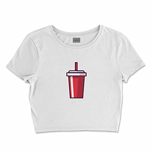 Bona Basics, Damski T-shirt basic, z nadrukiem cyfrowym, 100 bawełny, biały, swobodny, damski top, rozmiar: XL, biały, XL