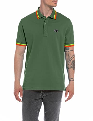 Replay M6514 męska koszula polo, 136 zielona, L, 136 zielony, L