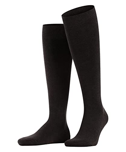 FALKE Mężczyźni Podkolanówki Family M KH Zrównoważona Bawełna długie jednokolorowe 1 Para, Brązowy (Dark Brown 5450), 43-46
