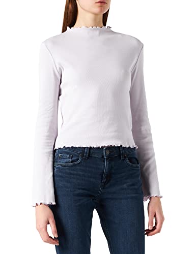 Urban Classics Damska koszulka z długim rękawem z okrągłym dekoltem, Softlilac, 5XL