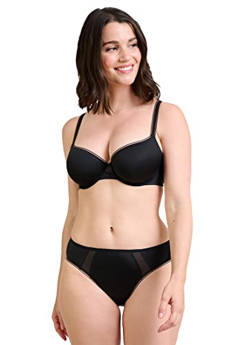 Sans Complexe Damski biustonosz dystansowy z fiszbinami, Czarny, 110G