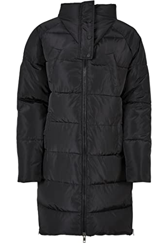 Urban Classics Damski płaszcz z wysokim dekoltem, czarny, XS