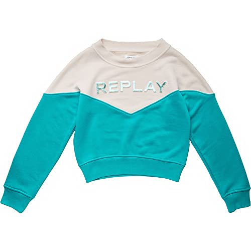 Replay Bluza chłopięca, 191 Acquamarine/Off White, 12 lat