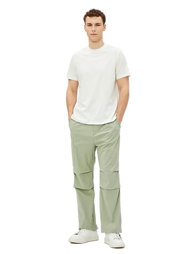 Koton Męski T-shirt Basic z okrągłym dekoltem i krótkim rękawem, Ecru (010), S
