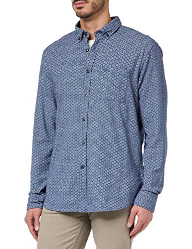 Camel Active Męska Koszula 409119/8S59, Niebieski (Night Blue), L