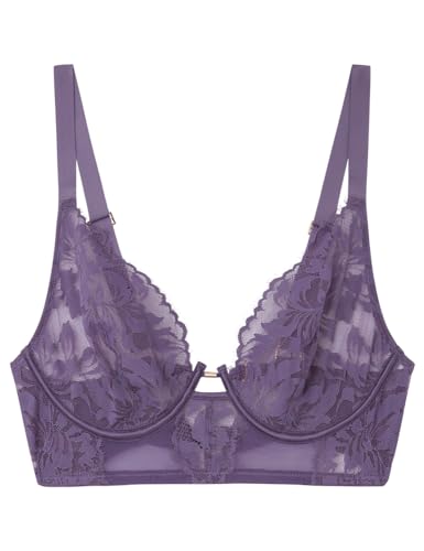 Women'secret Biustonosz Bustier Koronka Fioletowy Tiul Kobieta, Fioletowy/Liliowy, 85C