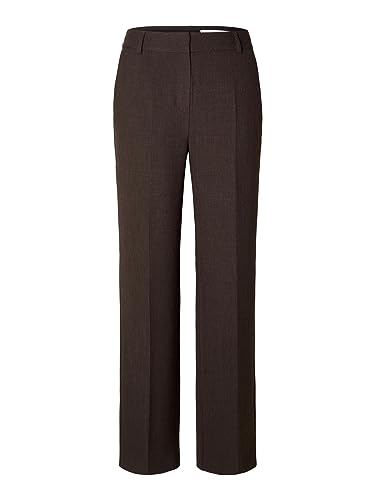 SELECTED FEMME Damskie spodnie materiałowe Slfrita Mw Wide Pant Java Mel Noos, Java/wzór: melanż, 34W / 32L