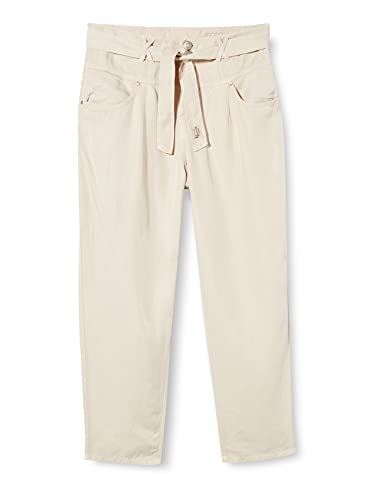 Herrlicher Damskie spodnie lniane Kabira Lyocell, Kość słoniowa 207, 27W