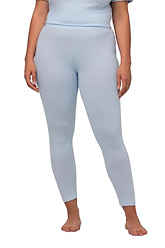 Ulla Popken, Damskie duże rozmiary, legginsy, prążkowany dżersej, slim, bawełna organiczna, chmura.