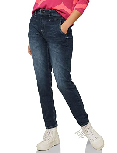 Street One Damskie spodnie jeansowe Loosefit, Authentic Dark Blue Wash, 27W / 28L