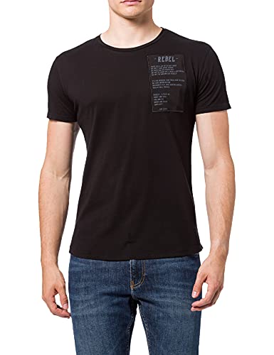 KEY LARGO Attitude okrągły T-shirt męski, Black (1100), XL