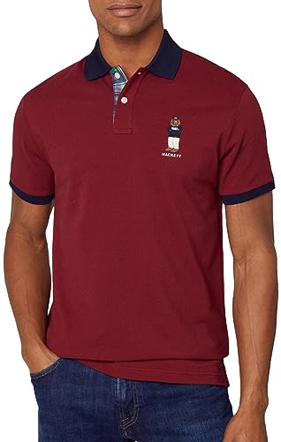 Hackett London Męska koszulka polo Harry, Fioletowy (wino), S