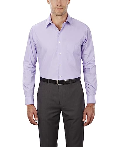 Van Heusen Poplin Regular Fit Solid Point kołnierzyk Dress Shirt Koszula męska, Lawenda, XXL