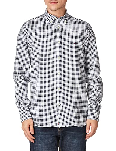 Tommy Hilfiger Męska koszula Gingham Sf na co dzień, węglowa granatowa/wielokolorowa, S, Granat węglowy/wiele, S