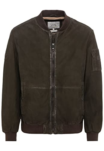 camel active Męska kurtka 431400/1L20 Leather Blouson, khaki, 60, khaki