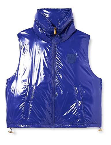 PINKO Damska kamizelka Gracia Gilet Crystal nylon garnitur kamizelka, F47_BLU SPETTRO, 42
