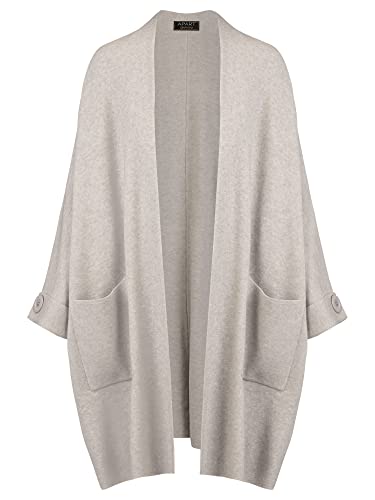 ApartFashion Women's APART Płaszcz z dzianiny z rękawami nietoperza, sweter, szary, normalny, szary, M