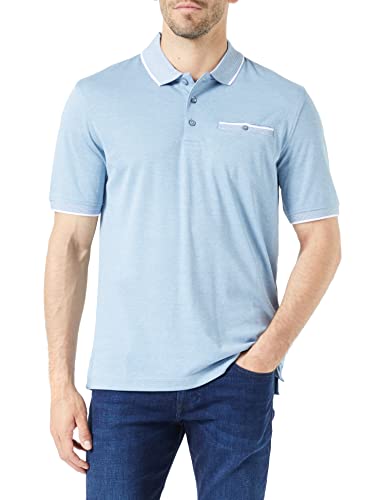 bugatti Męska koszula polo, 8151-35091, niebiesko-szara-330, regularna, Niebiesko-szary-330, M
