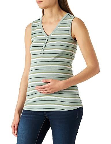 ESPRIT Maternity Damska koszulka bez rękawów w paski, Frosty Green - 311, 34