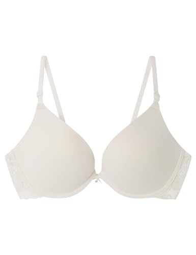 Women'secret Wspaniały biustonosz Push Up Tiul Mikrofibra I Koronka Biały Kobieta, Żółty/Off White, 95B