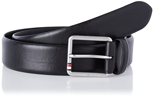 Tommy Hilfiger Męski pasek Casual Essential 4.0 skórzany pasek, czarny, 80